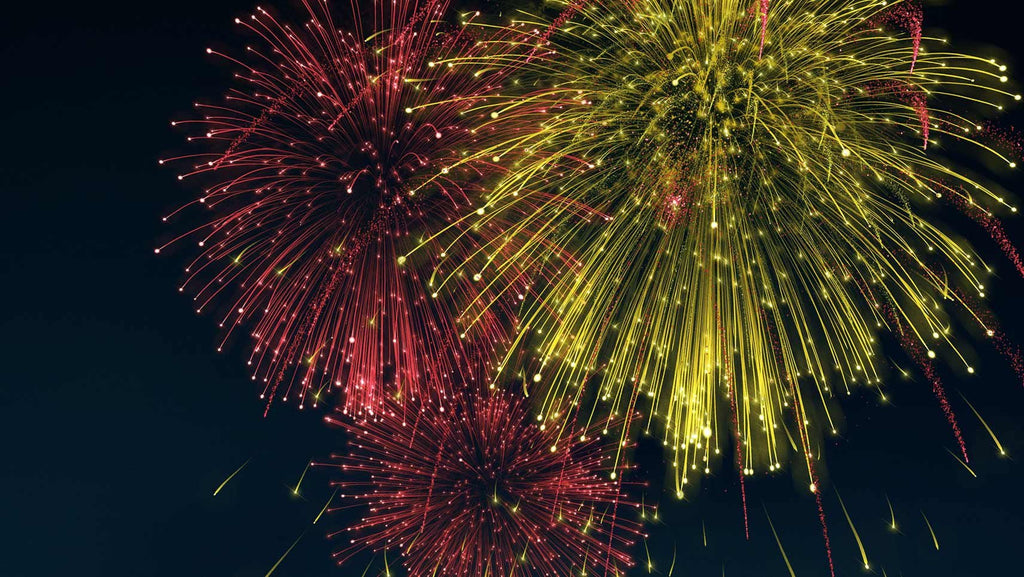 digital fireworks exploding